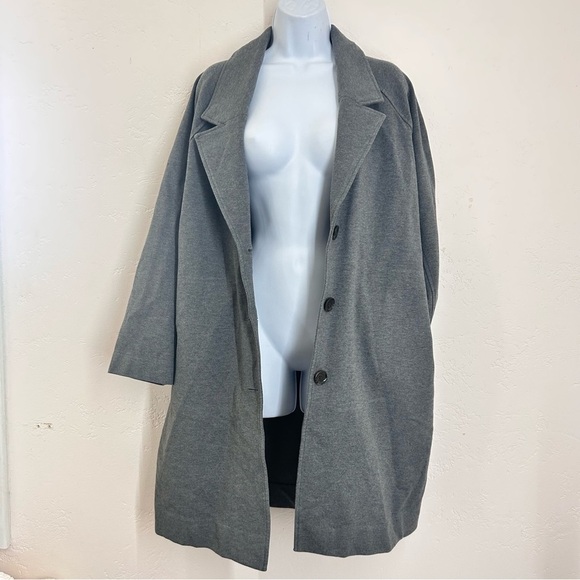 EVERLANE The Dream Coat Ponte Knit Oversized Gray Jacket Size M - Picture 6 of 13